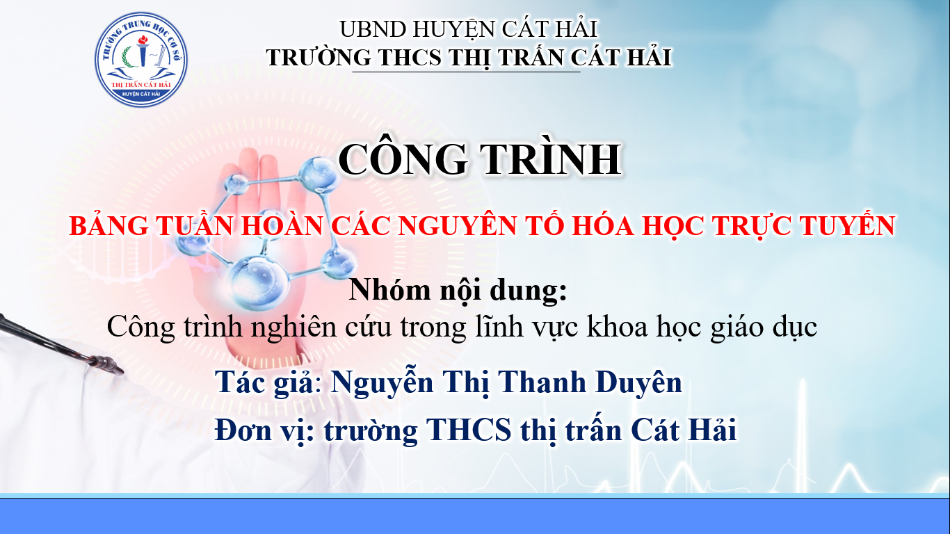 Bảng tuần hoàn các nguyên tố hóa học trực tuyến